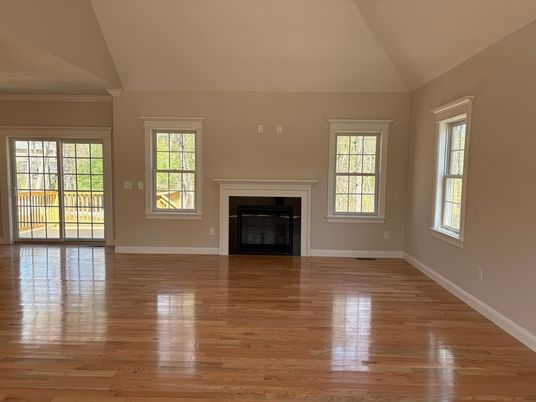 Empty room, Fireplace, Interior, Wood Texture Flooring