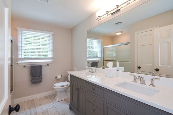 Bathroom, Dual Sink Vanities, Interior, Wood Texture Flooring