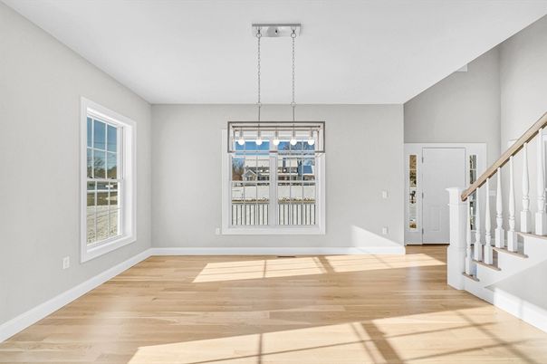 Empty room, Interior, Pendant Lights, Wood Texture Flooring