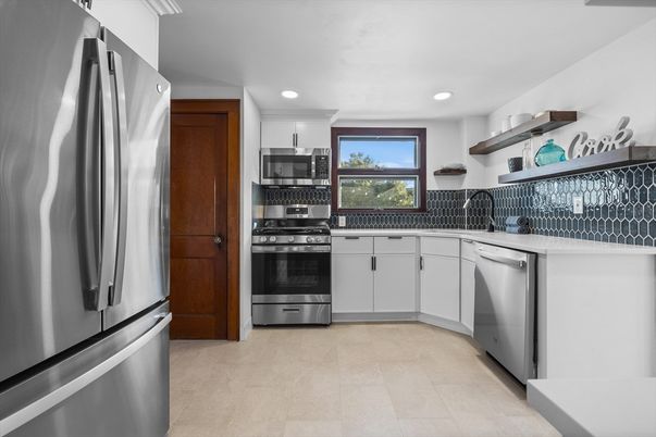 Interior, Kitchen, Recessed Lighting, Stainless Steel Appliances