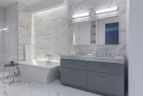 Bathroom, Dual Sink Vanities, Free Standing Baths, Glass Shower, Interior, Marble, Marble Walls