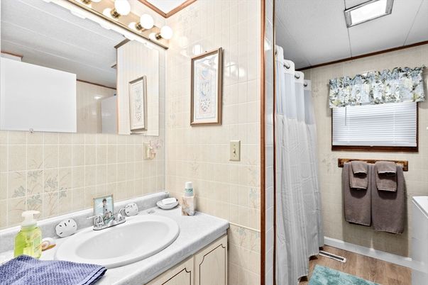 Bathroom, Interior, Wood Texture Flooring