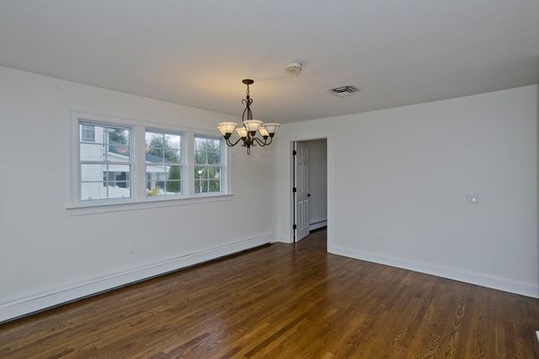 Chandelier, Empty room, Interior, Wood Texture Flooring