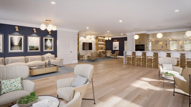Interior, Living room, Pendant Lights, Recessed Lighting, Wood Texture Flooring