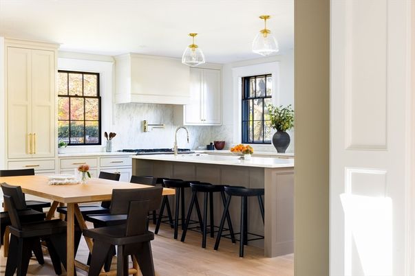 Dining room, Interior, Kitchen, Pendant Lights, Wood Texture Flooring