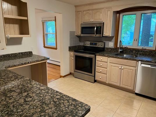 Interior, Kitchen, Stainless Steel Appliances, Wood Texture Flooring