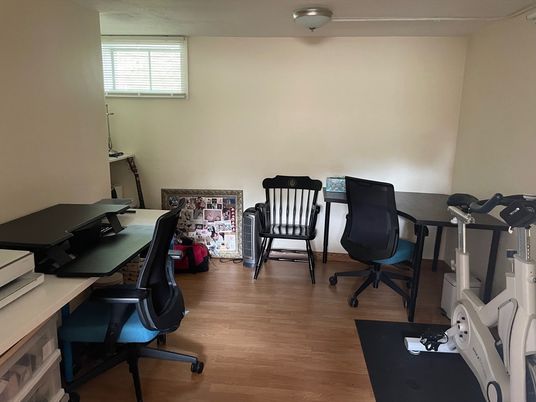 Fitness Equipment, Home Office, Interior, Wood Texture Flooring