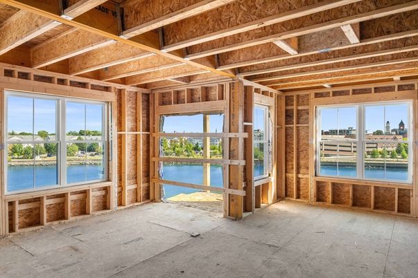 Empty room, Interior, Water, Wooden Beams, Wooden Ceilings, Wooden Walls