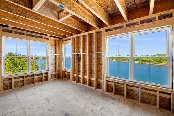 Empty room, Interior, Water, Wooden Beams, Wooden Ceilings, Wooden Walls