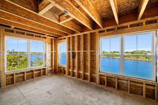 Empty room, Interior, Water, Wooden Beams, Wooden Ceilings, Wooden Walls
