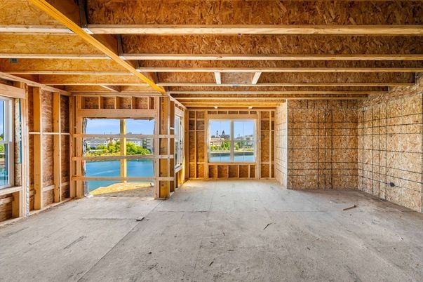 Empty room, Interior, Stone Walls, Wooden Beams, Wooden Ceilings, Wooden Walls