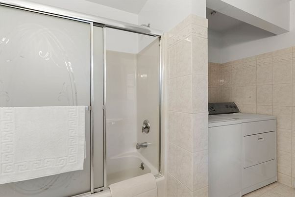 Bathroom, Glass Shower, Interior, Washer