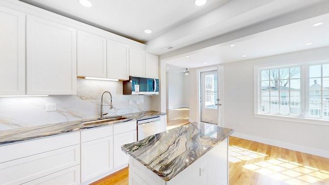 Interior, Kitchen, Recessed Lighting, Wood Texture Flooring