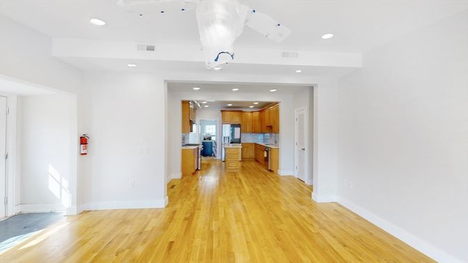 Interior, Kitchen, Recessed Lighting, Wood Texture Flooring
