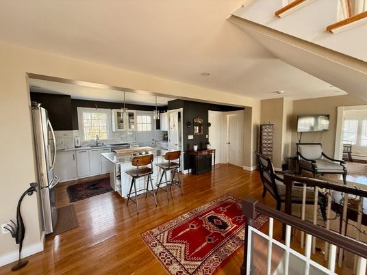 Interior, Kitchen, Pendant Lights, Wood Texture Flooring