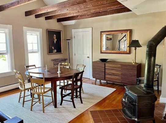 Dining room, Interior, Wooden Beams, Wood Texture Flooring
