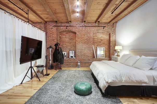 Bedroom, Interior, Stone Walls, Wooden Beams, Wooden Ceilings, Wood Texture Flooring