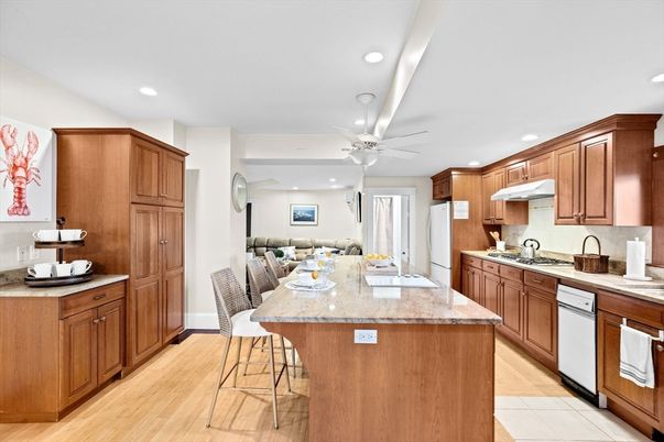 Interior, Kitchen, Recessed Lighting, Wood Texture Flooring