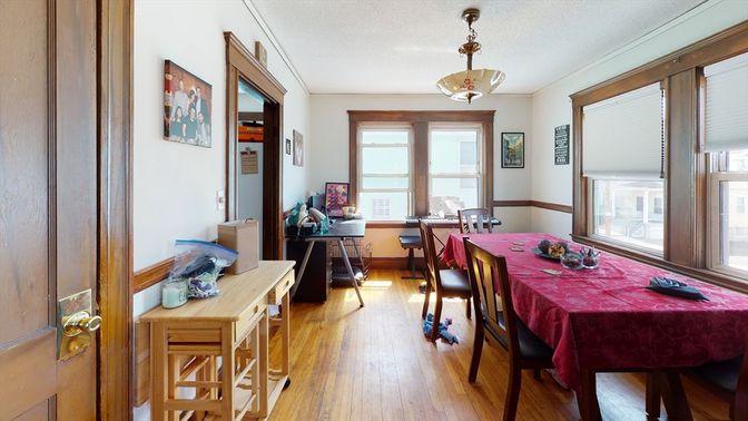 Dining room, Interior, Wood Texture Flooring