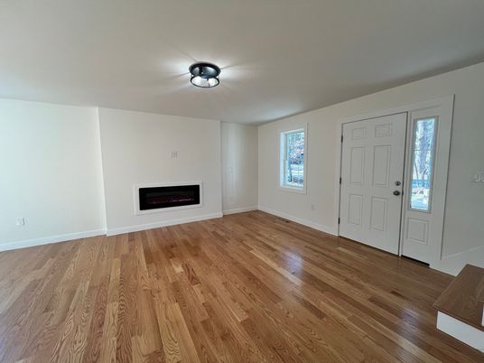 Empty room, Fireplace, Interior, Wood Texture Flooring