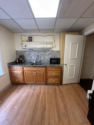 Interior, Kitchen, Stone Walls, Wood Texture Flooring