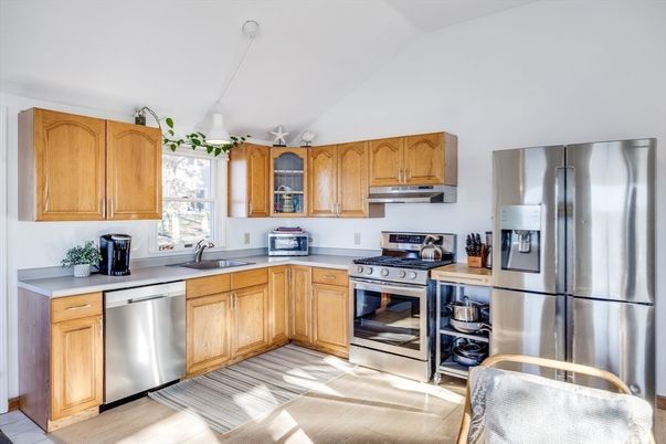 Interior, Kitchen, Stainless Steel Appliances, Wood Texture Flooring