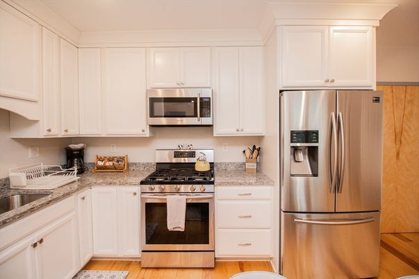 Interior, Kitchen, Stainless Steel Appliances, Wood Texture Flooring
