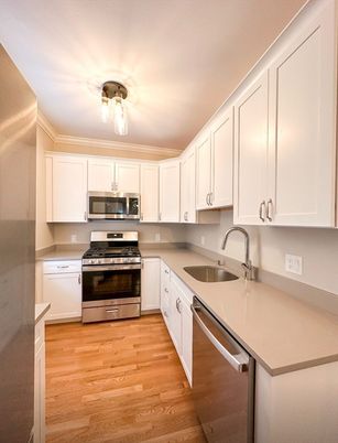 Interior, Kitchen, Stainless Steel Appliances, Wood Texture Flooring