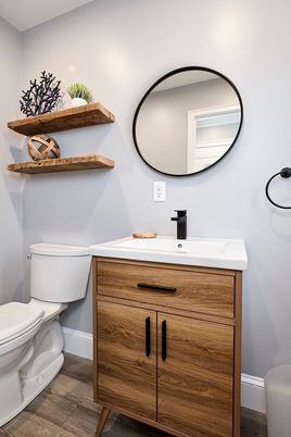 Bathroom, Interior, Wood Texture Flooring