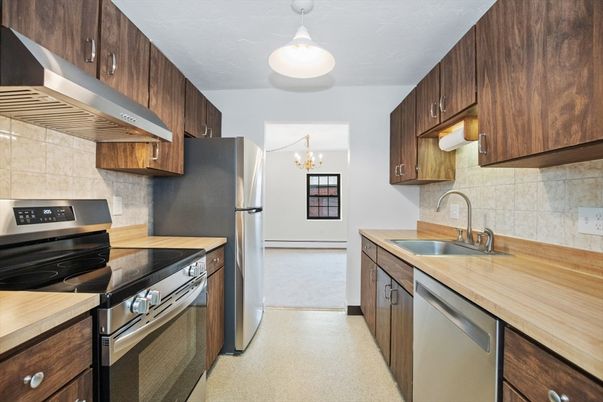 Chandelier, Interior, Kitchen, Stainless Steel Appliances