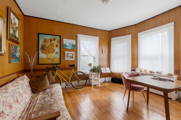 Dining room, Interior, Wood Texture Flooring, Wooden Walls