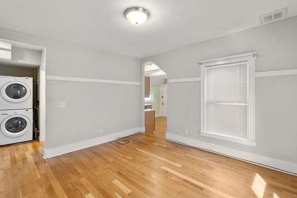 Empty room, Interior, Utility Closets, Washer, Wood Texture Flooring