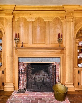 Fireplace, Interior, Wooden Walls
