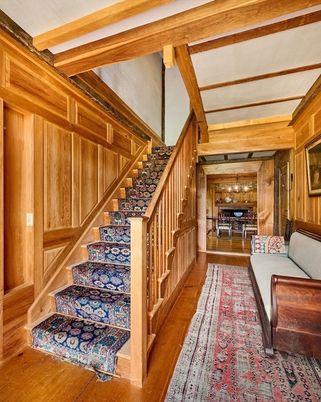 Fireplace, Interior, Wooden Beams, Wood Texture Flooring, Wooden Walls