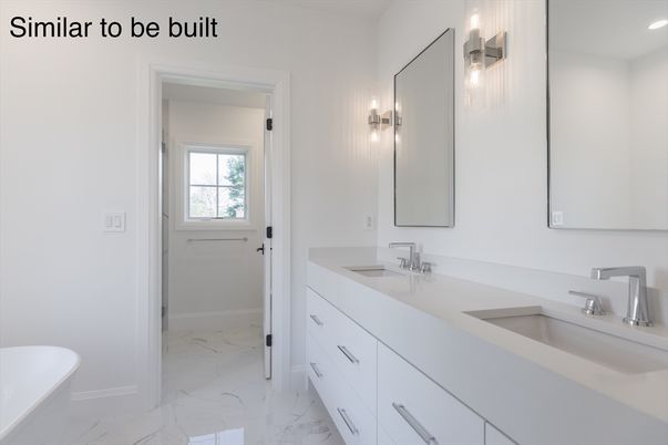 Bathroom, Dual Sink Vanities, Interior, Marble, Recessed Lighting