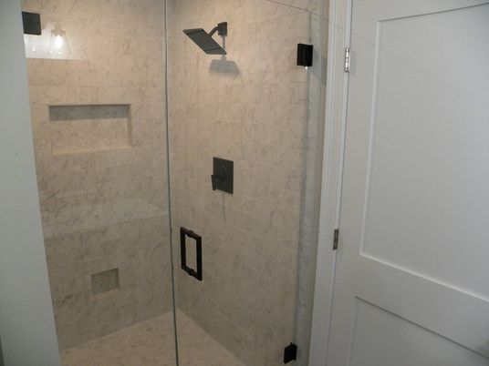 Bathroom, Glass Shower, Interior, Marble Walls