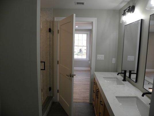Bathroom, Dual Sink Vanities, Glass Shower, Interior