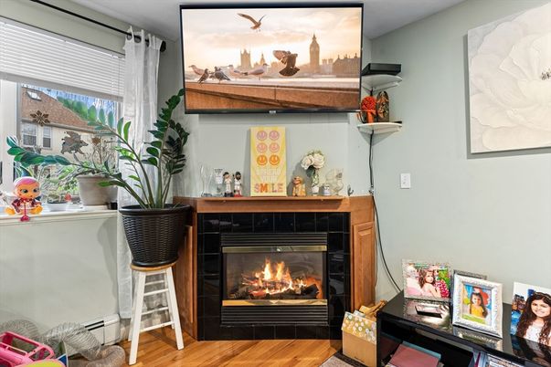 Fireplace, Interior, Wood Texture Flooring