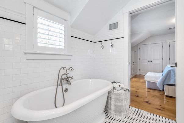 Bathroom, Free Standing Baths, Interior, Wood Texture Flooring