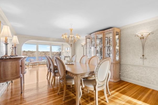 Chandelier, Dining room, Interior, Wood Texture Flooring