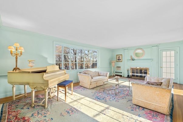 Fireplace, Interior, Living room, Piano, Wood Texture Flooring