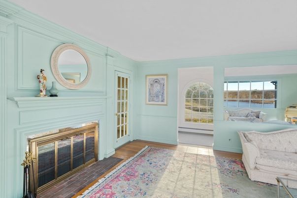 Fireplace, Interior, Wood Texture Flooring