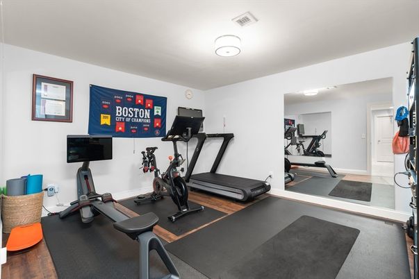 Fitness Equipment, Interior, Wood Texture Flooring
