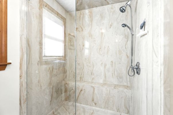 Bathroom, Glass Shower, Interior, Marble Walls