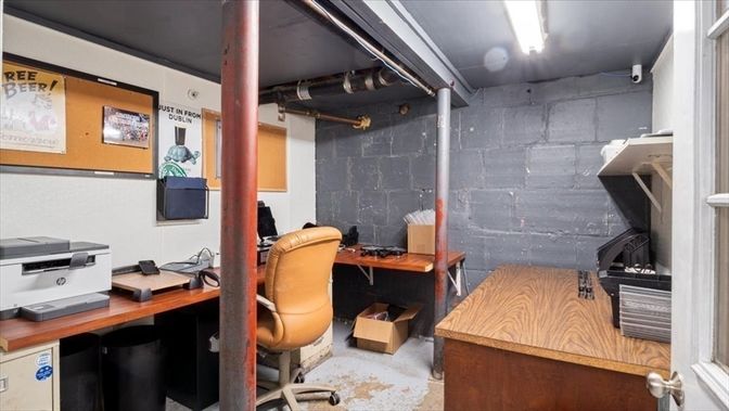 Home Office, Interior, Stone Walls