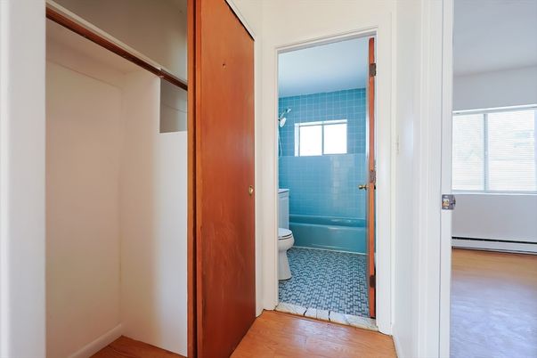 Bathroom, Glass Shower, Interior, Wood Texture Flooring