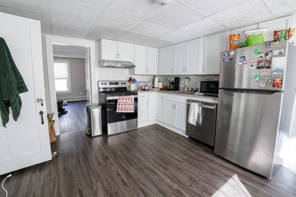Interior, Kitchen, Stainless Steel Appliances, Wood Texture Flooring