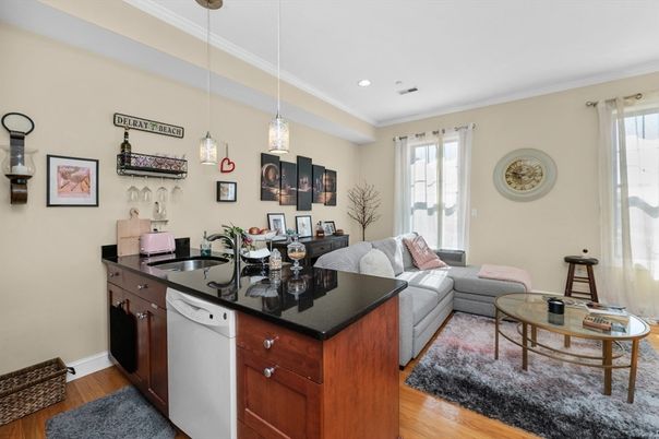 Dining room, Interior, Kitchen, Living room, Pendant Lights, Recessed Lighting, Wood Texture Flooring
