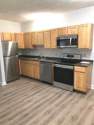 Interior, Kitchen, Stainless Steel Appliances, Wood Texture Flooring