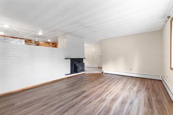 Empty room, Fireplace, Interior, Wood Texture Flooring